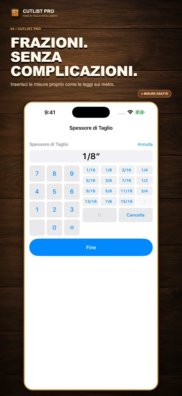 Screenshot localizzato di CutList Pro per App Store con schemi di taglio e funzioni per il laboratorio